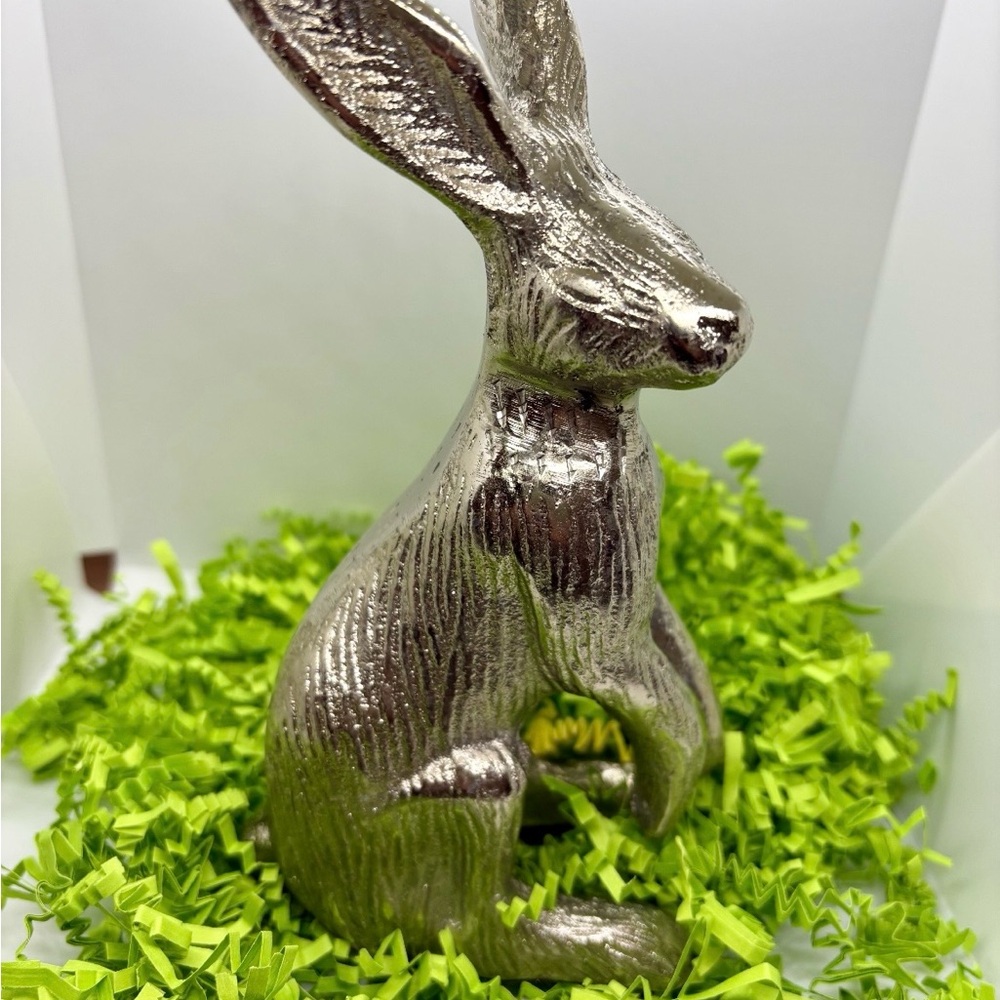 Silver Rabbit Metal Sculpture